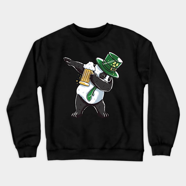 Funny St Patricks day Panda shirt - perfect outfit Crewneck Sweatshirt by Pummli